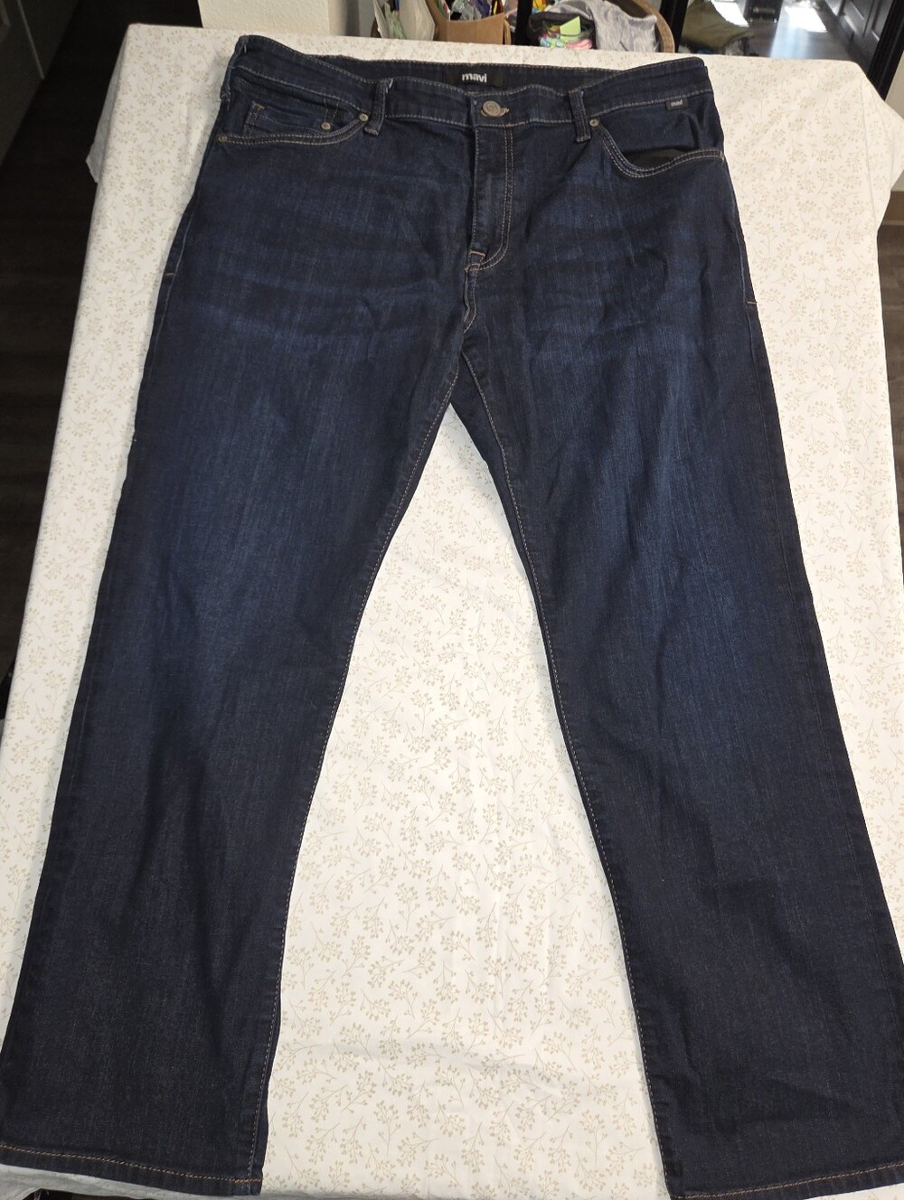 Mavi Straight-Leg Men’s Jeans in Dark Blue Denim
